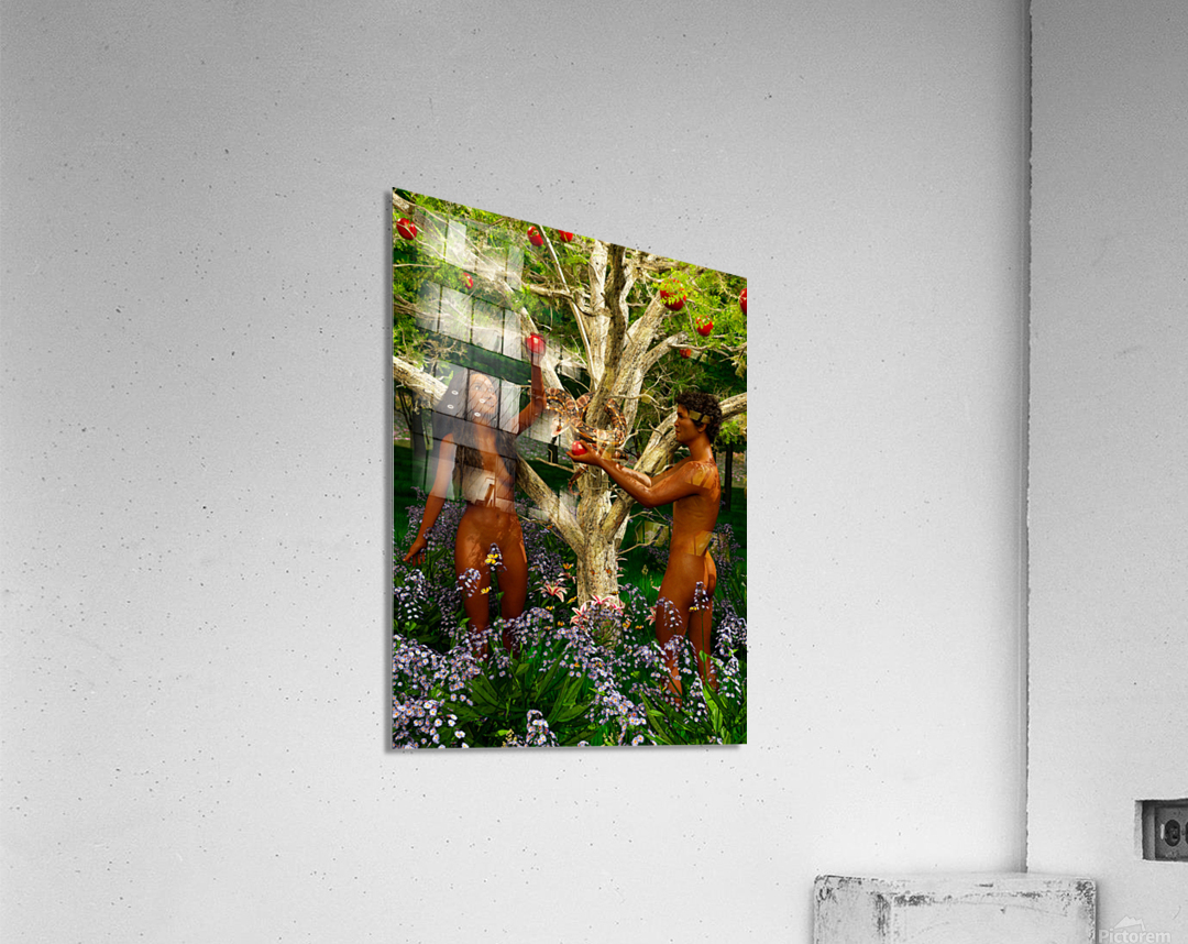 Adam and Eve in the garden of Eden - Vasikela Kung Tribe 108MP Acrylic Print
