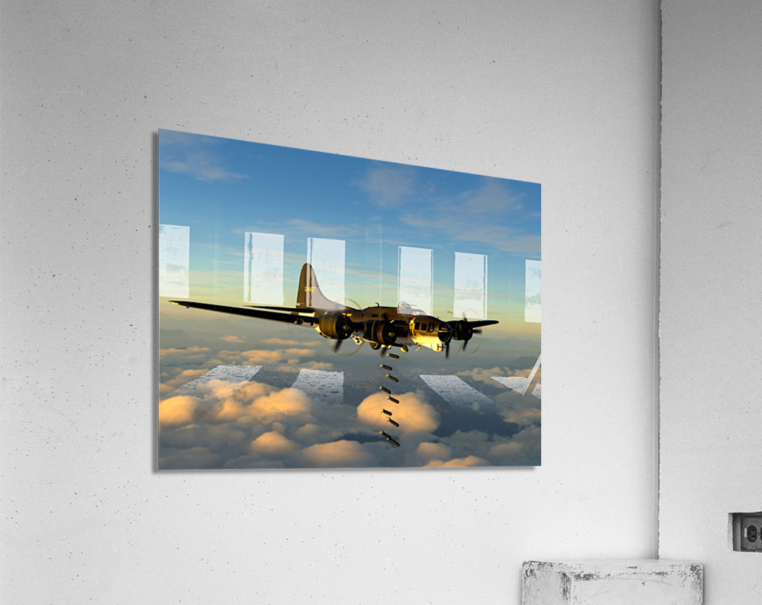 Boeing B-17 Flying Fortress Bomb Drop 2 color Acrylic Print