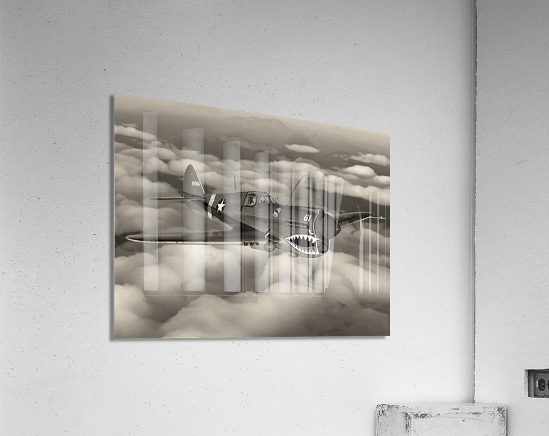 Curtiss P-40 Warhawk BW Acrylic Print
