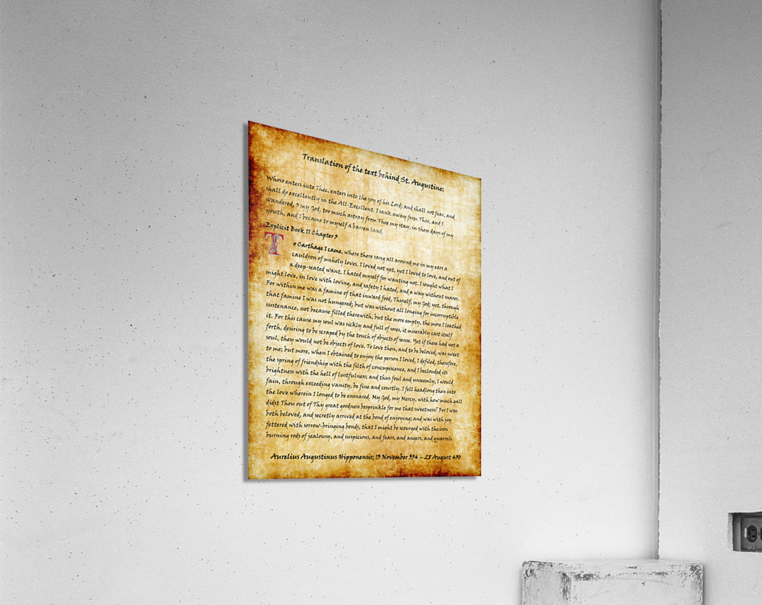 St Augustine Confessions Translation Acrylic Print