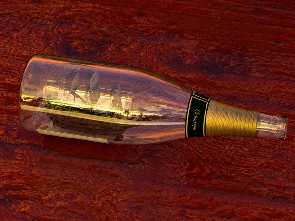 Impossible Ship in a Bottle  Print
