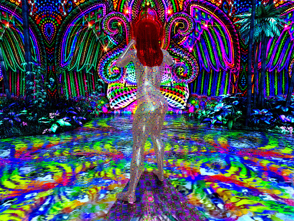 Psychedelic Ayahuasca Angel - DMT Journey  Print