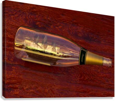 Impossible Ship in a Bottle  Canvas Print
