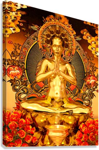 The Buddhista in Gold with gifts - goddess of transcendental wisdom  Canvas Print
