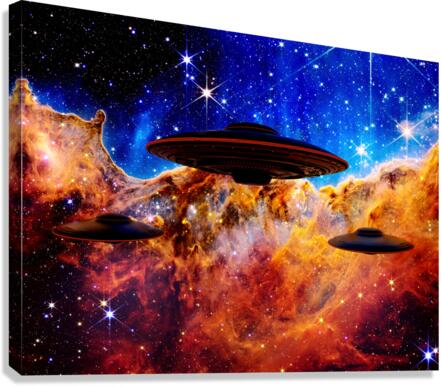 Carina Nebula James Webb Telescope UFO  Canvas Print