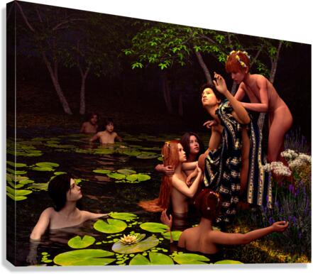 Hylas and the Nymphs Canvas Print