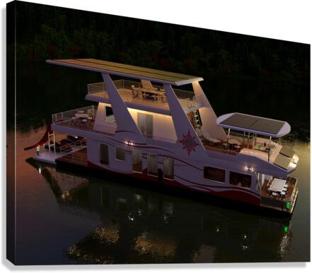 Solar Electric Powered Houseboat  Canvas Print