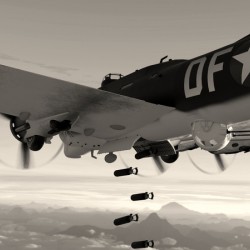 Boeing B-17 Flying Fortress Bomb Drop BW