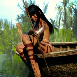 In the Sights of a Nude Indigenous Girl