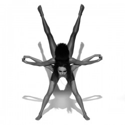 Yoga Couple Star Position BW Pose