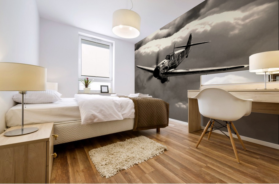 Messerschmitt Bf 109 BW Mural print