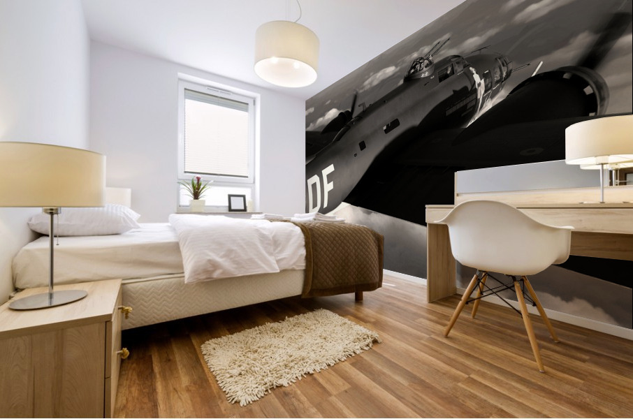 Boeing B-17 Flying Fortress BW Mural print