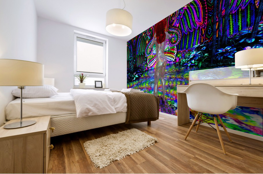Psychedelic Ayahuasca Angel - DMT Journey Mural print