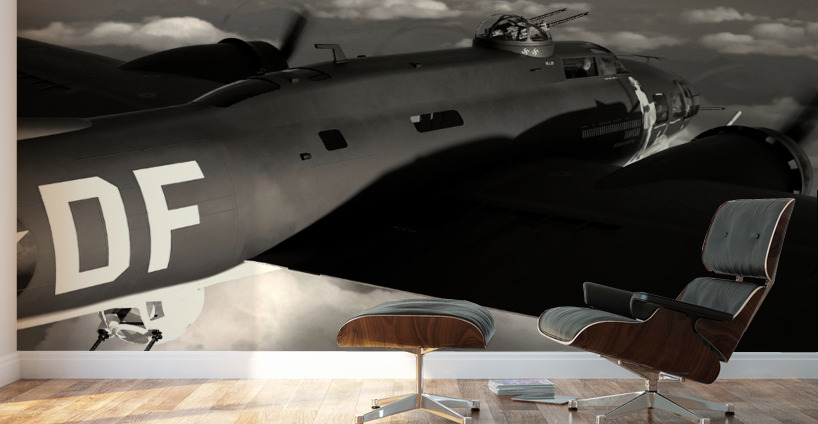 Boeing B-17 Flying Fortress BW Wall Murals