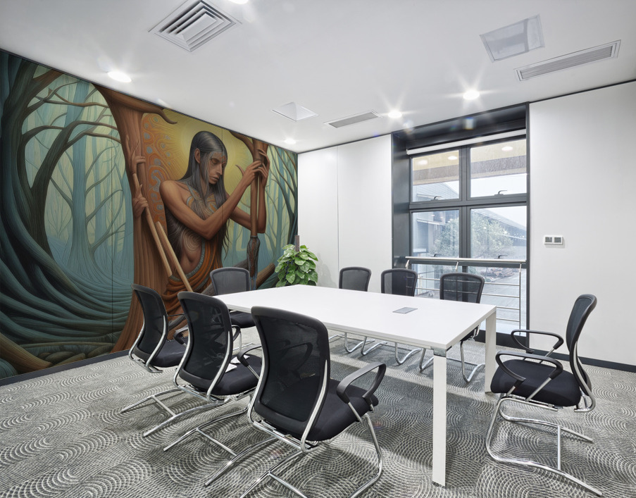 Cut Wood Carry Water Wall Printing