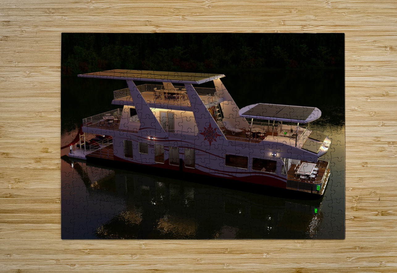 Solar Electric Powered Houseboat  Kevin Michael VerKamp Puzzle printing