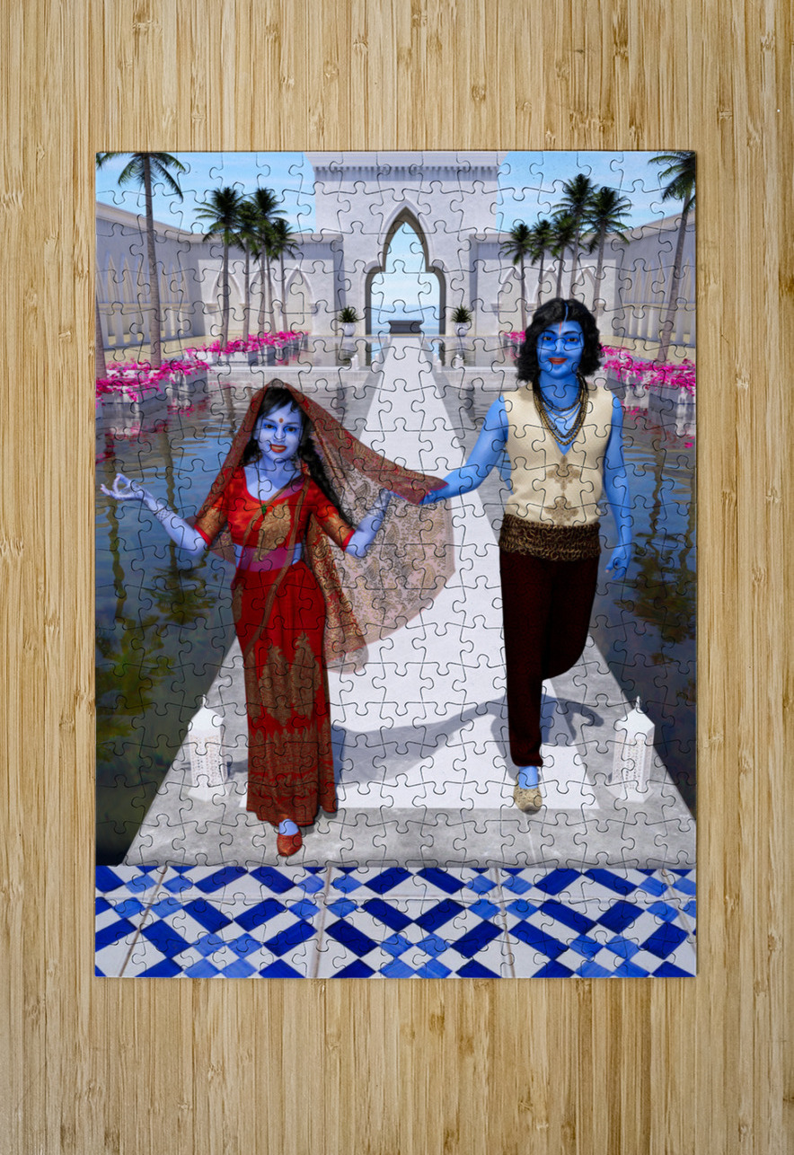 Krishna and Radha entering the temple Kevin Michael VerKamp Puzzle printing