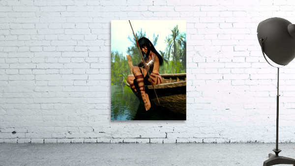 In the Sights of a Nude Indigenous Girl Wall Preview