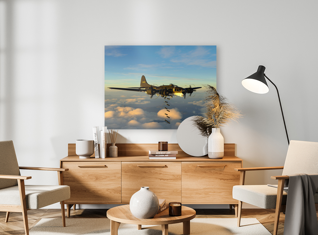 Boeing B-17 Flying Fortress Bomb Drop 2 color Reproduction