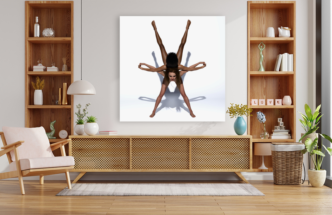 Yoga Couple Star Position Pose Reproduction