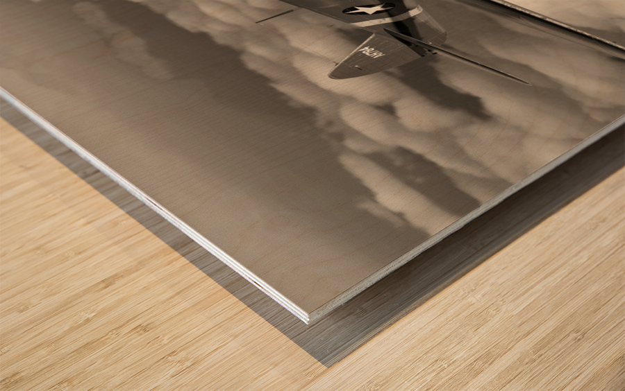 Curtiss P-40 Warhawk BW Wood print