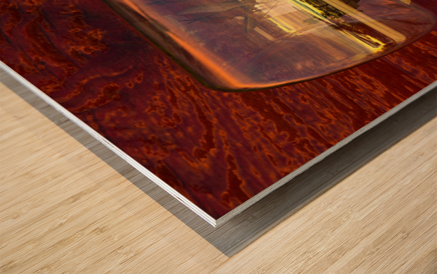 Impossible Ship in a Bottle Wood print