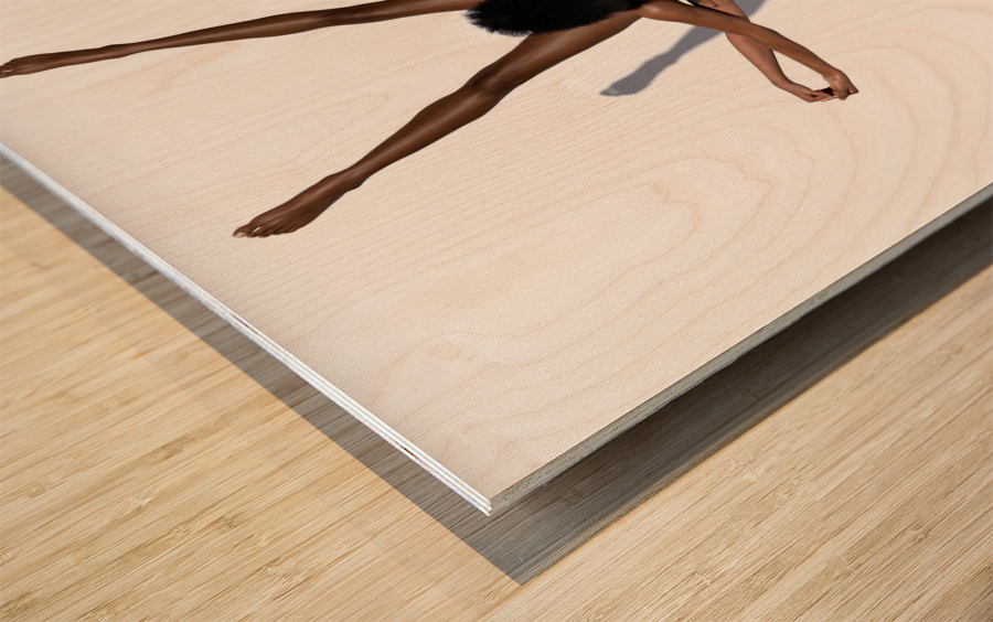 Yoga Couple Star Position Pose Wood print