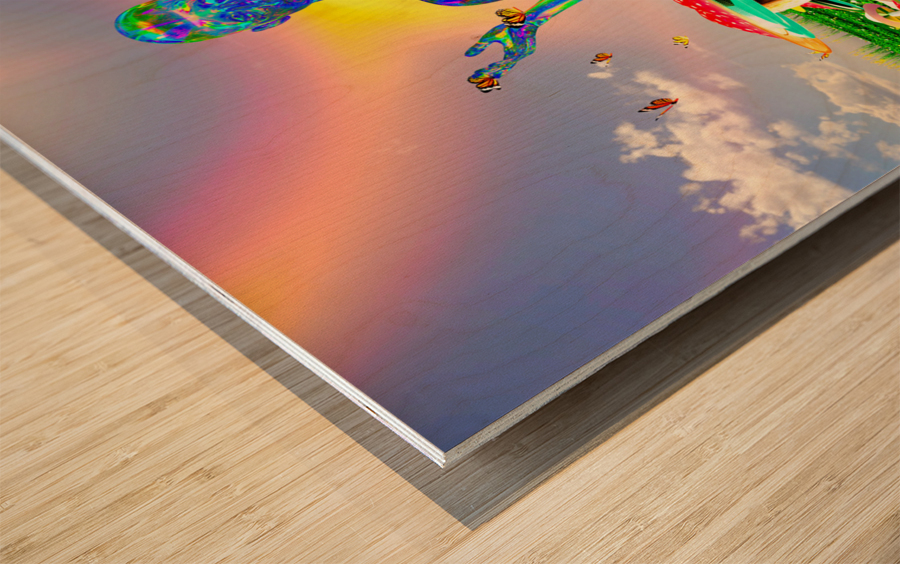 Magic  psychedelic psychoactive psilocybin mushrooms Wood print