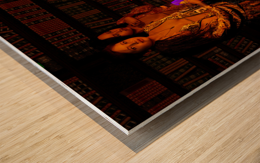 Young Wiccan Girls Practing their Witchcraft Wood print